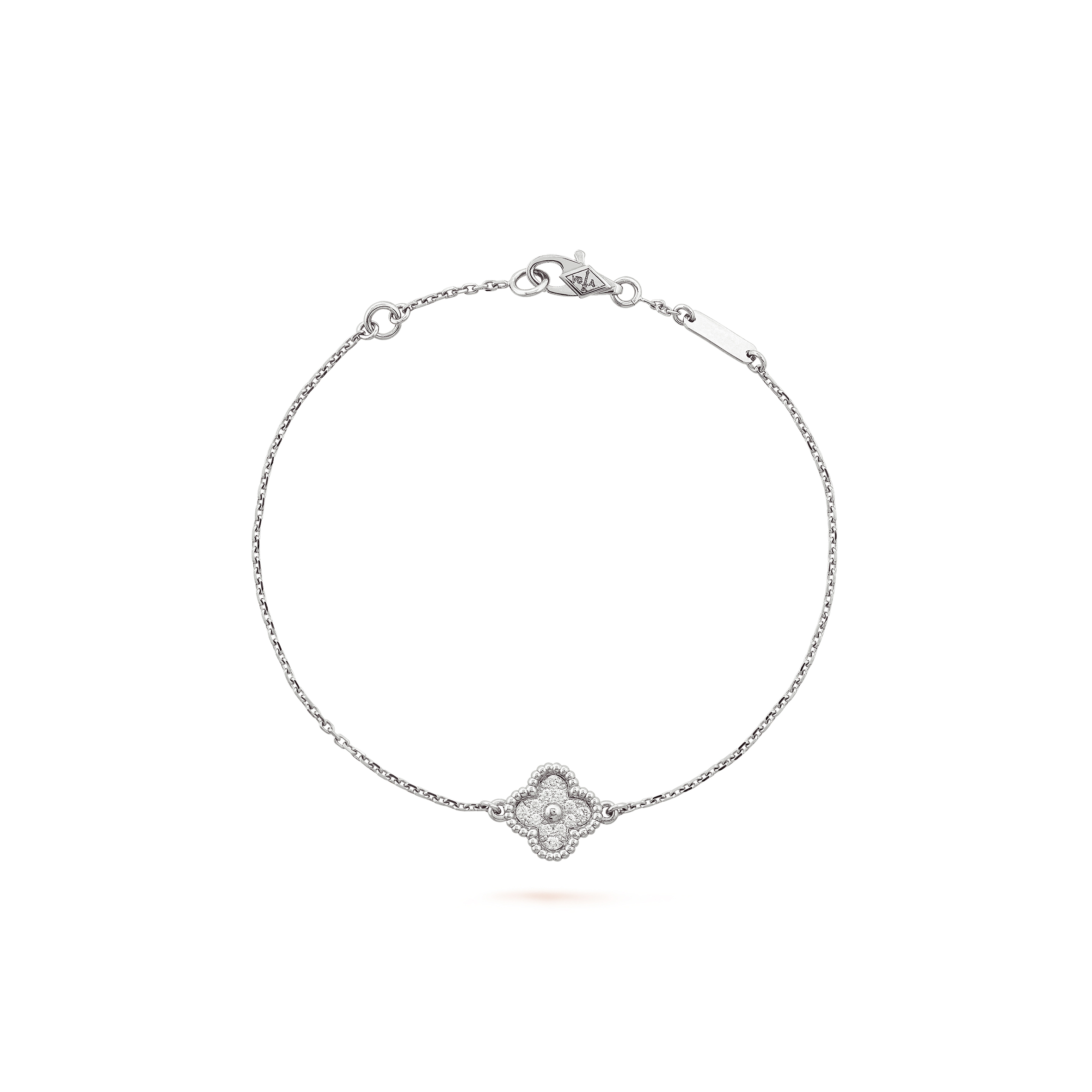 VAN CLEEF ARPELS SWEET ALHAMBRA BRACELET, 1 MOTIF - WHITE GOLD, DIAMOND VCARO85600 VAN CLEEF ARPELS SWEET ALHAMBRA BRACELET, 1 MOTIF - WHITE GOLD, DIAMOND VCARO85600